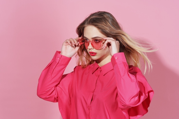 occhiali rosa